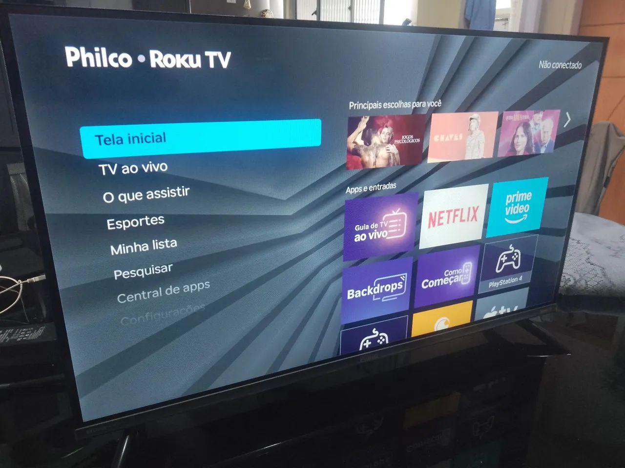 Televisão de 32 polegadas Philco Smartv Roku. 5 meses de uso - Foto 3