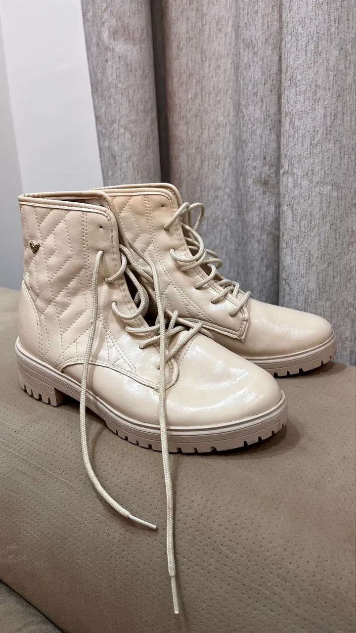 Bota/Coturno branco - Foto 3