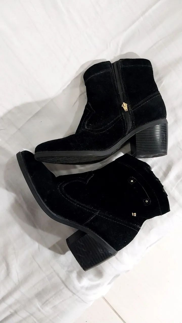 Bota Ankle Boot Cravo e Canela 36 preta 