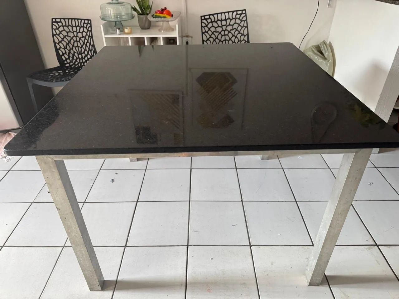 Mesa de mármore original com base de alumínio  - Foto 4