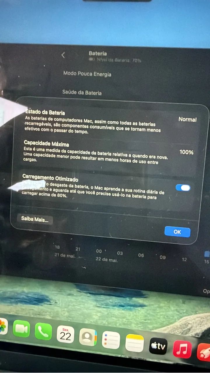 MacBook Air 13.6 M2 - Saúde da bateria 100% - Foto 3