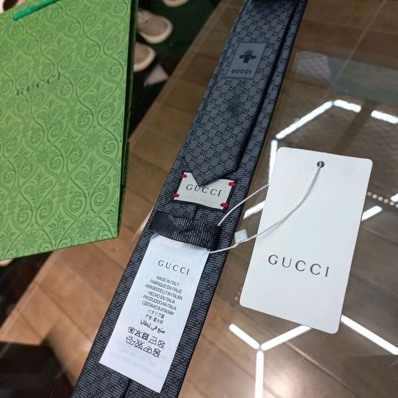 gravata social gucci chumbo seda - Foto 2