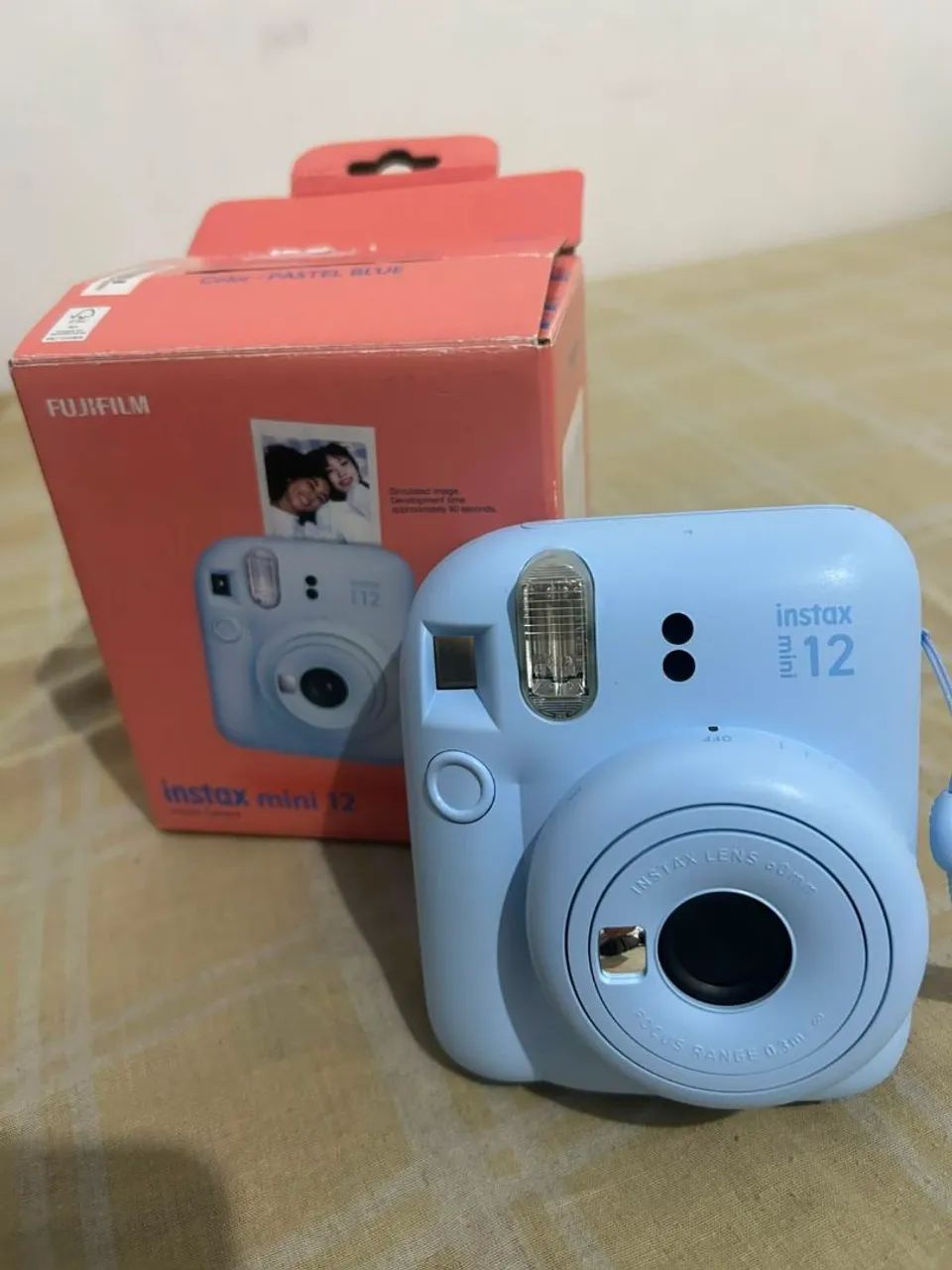 Linda câmera instantânea Instax mini 12 azul na caixa - Foto 3