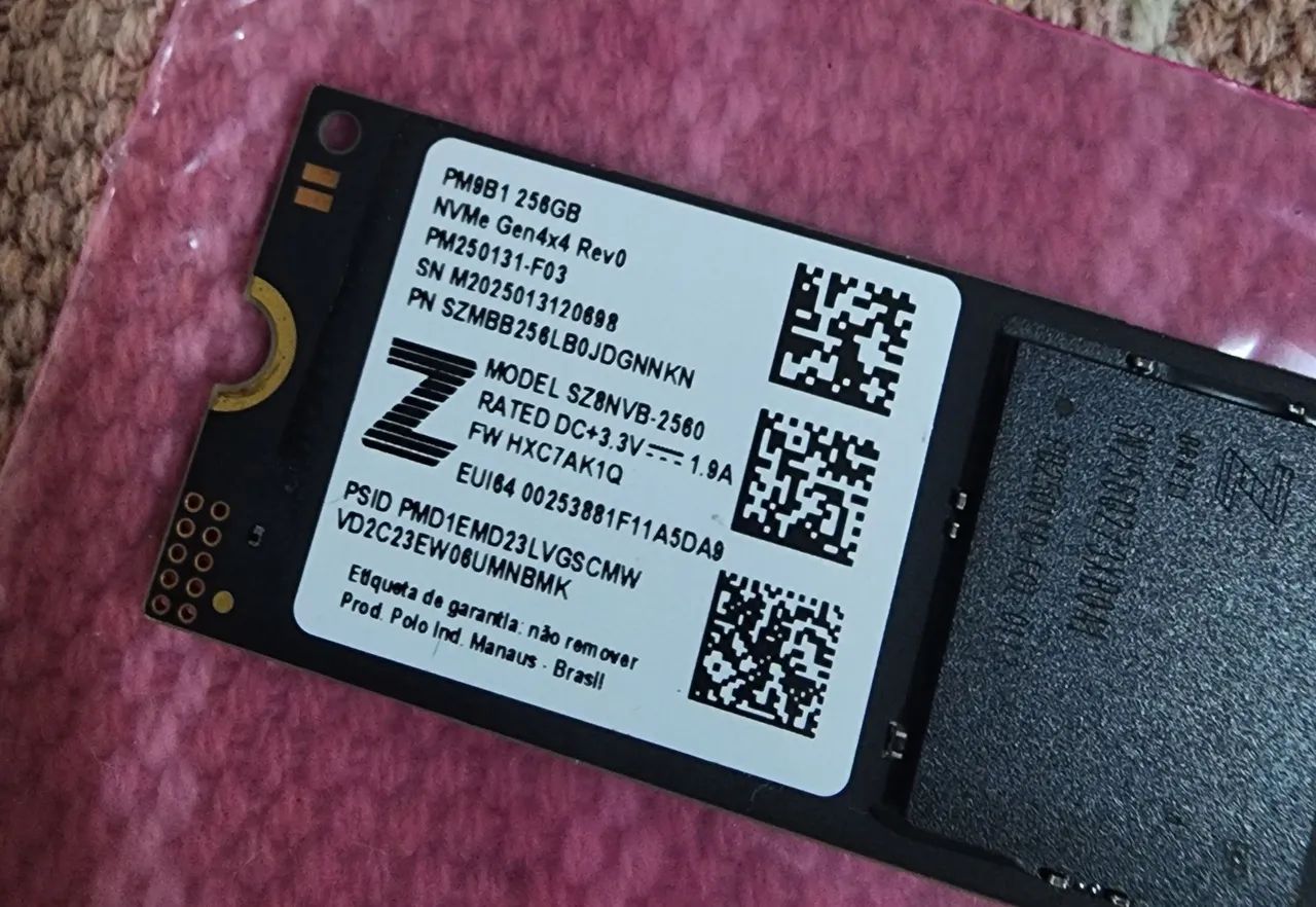 Ssd NVME Samsung 246gb