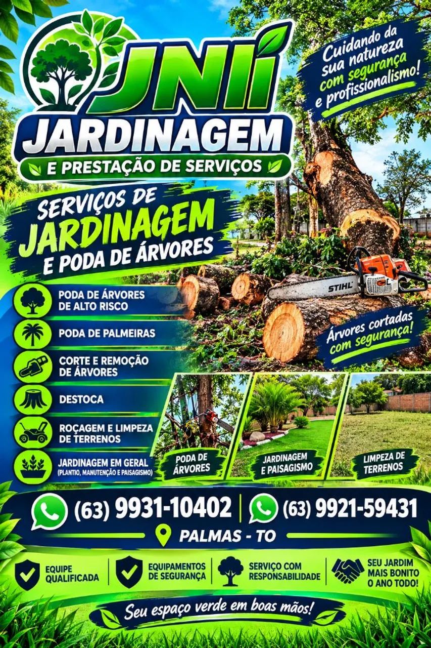 Poda de árvores palmas 