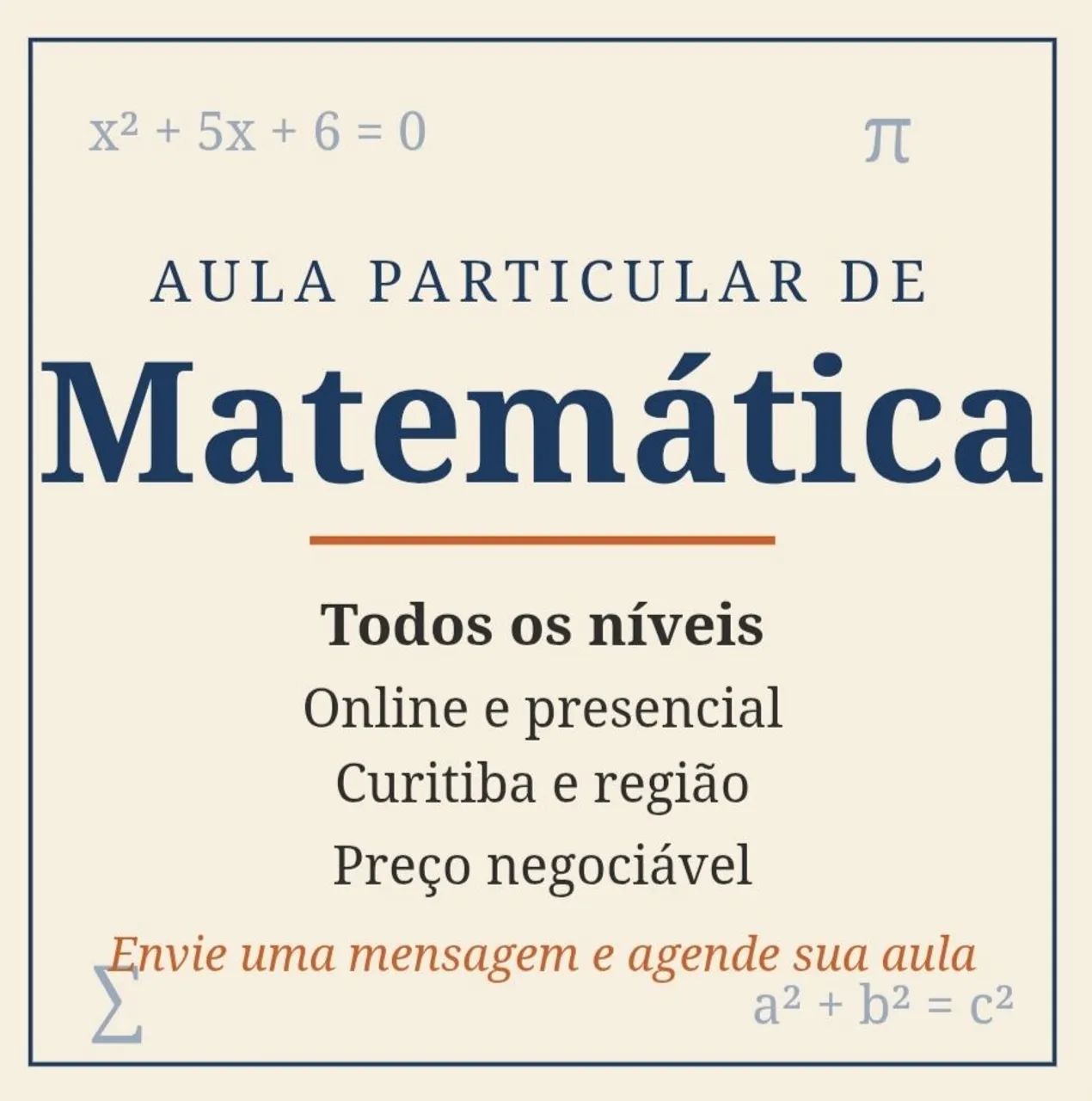 Aula particular de matemática 