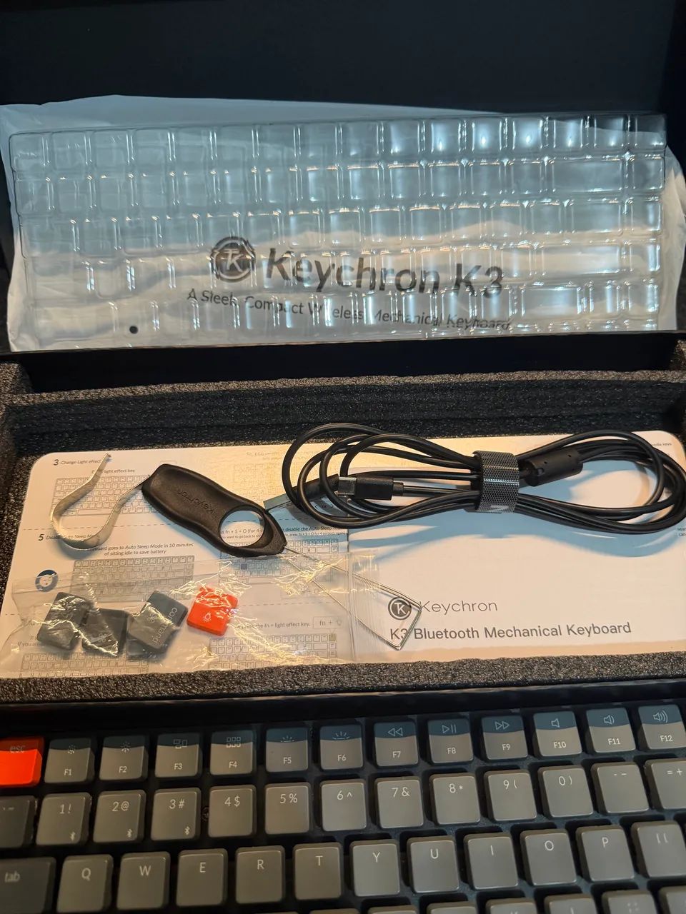 Teclado Keychron K3 v2 Switch Red Impecável  - Foto 4