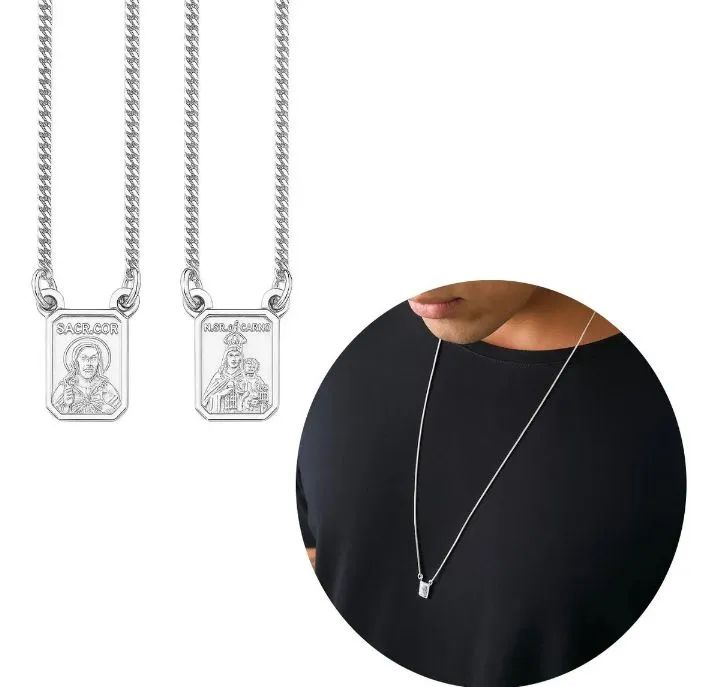 Escapulário de prata legítima 925 - Foto 4