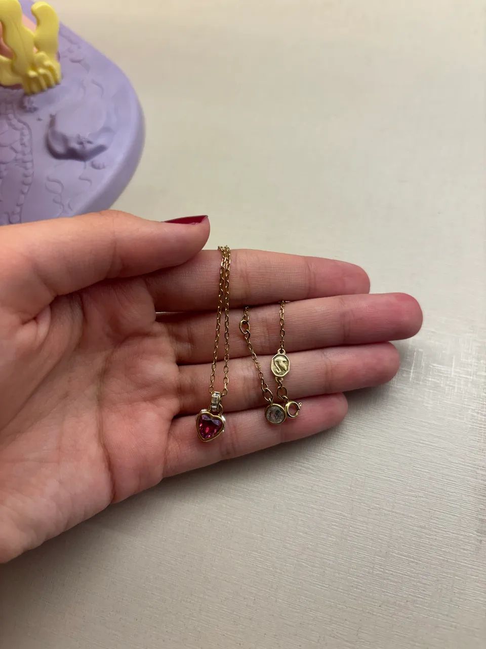 Colar pingente stilla de coração vermelho. Swarovski - Foto 4