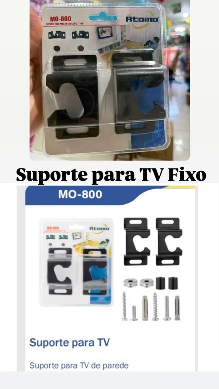 Suporte para tv  fixo  De 12 a 80 polegadas  Suporta até 60kg/132lbs
