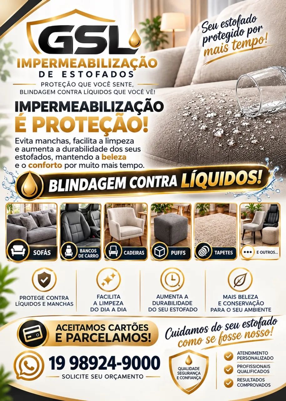 Blindagem contra líquidos em estofados 