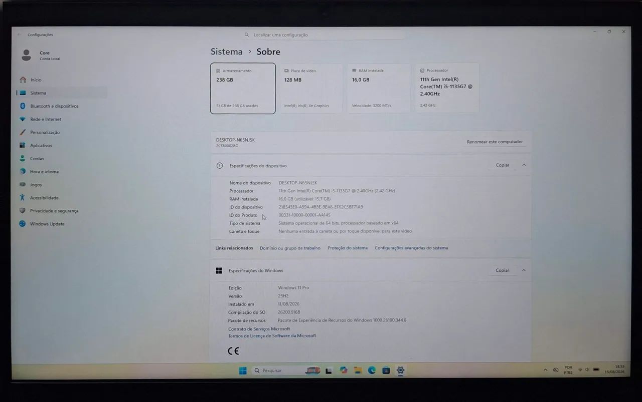 Notebook Lenovo Thinkpad Intel I5 16gb DDR4 256 SSD - Foto 4