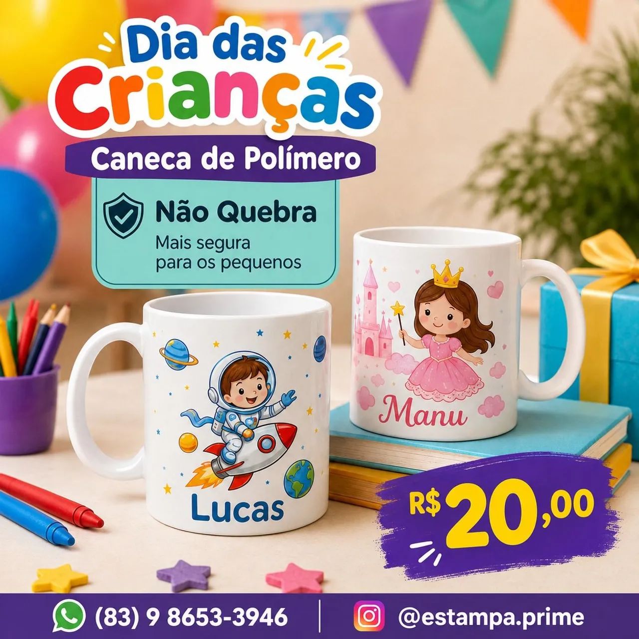 CANECA PERSONALIZADA DIA DAS CRIANÇAS  - Foto 3