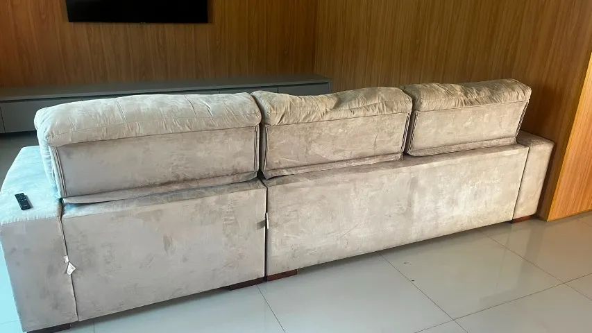 Sofá retrátil, inclinável - cinza - Foto 5