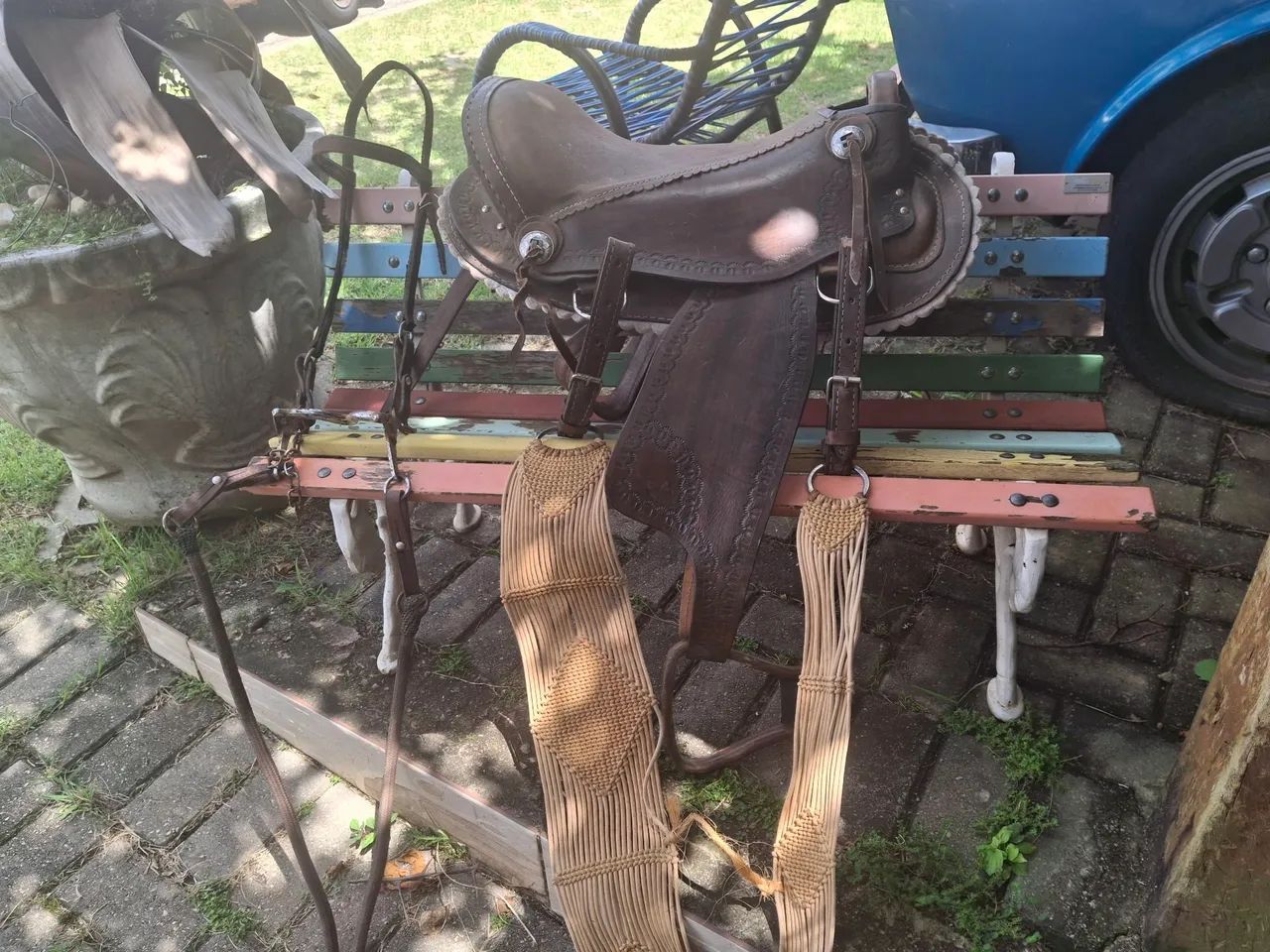 Sela completa para montaria em couro  - Foto 4