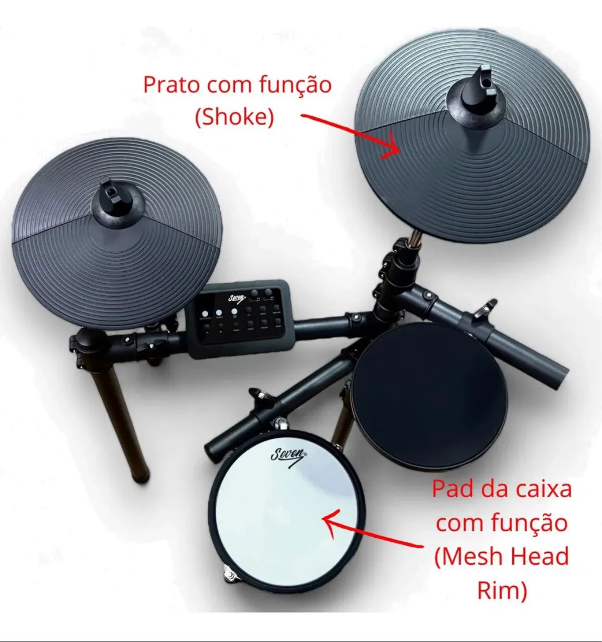 Bateria eletrônica 8 peças, módulo com bluetooth- nova na caixa  - Foto 2