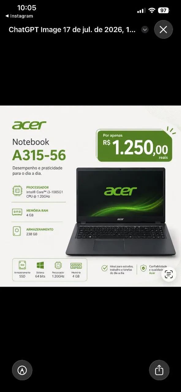 Vende-se notebook Acer 