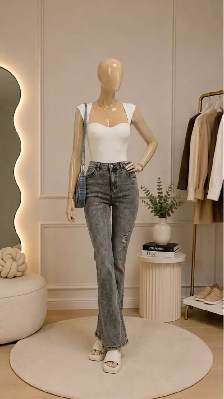 calça bootcut grafite - Foto 2