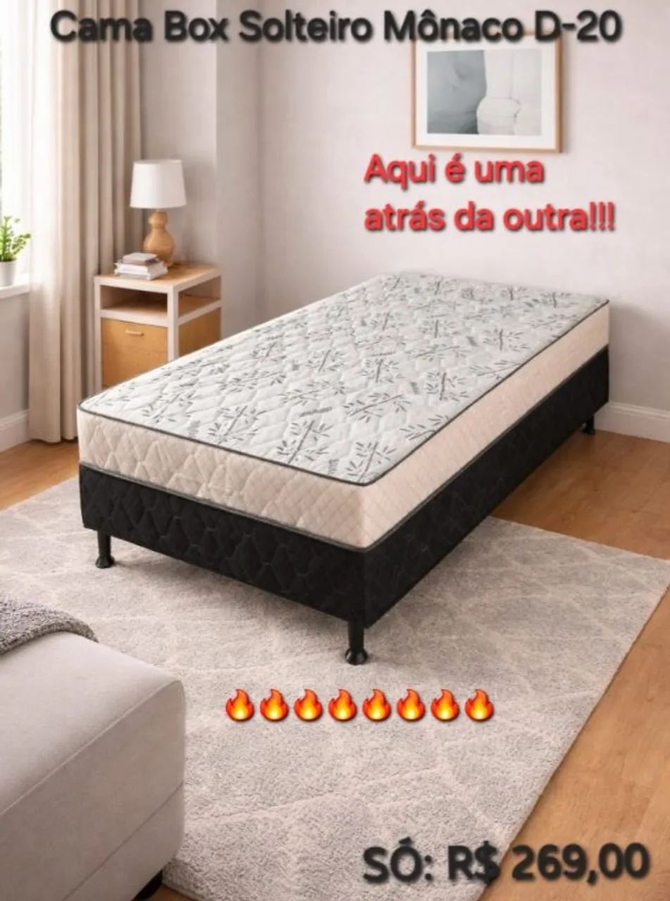 Cama Box Solteiro Long Life: ÚLTIMAS UNIDADES DA QUEIMA!!!