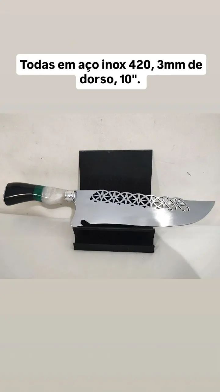 Faca Picanheira aço inox 420 com bainha grátis - Foto 5