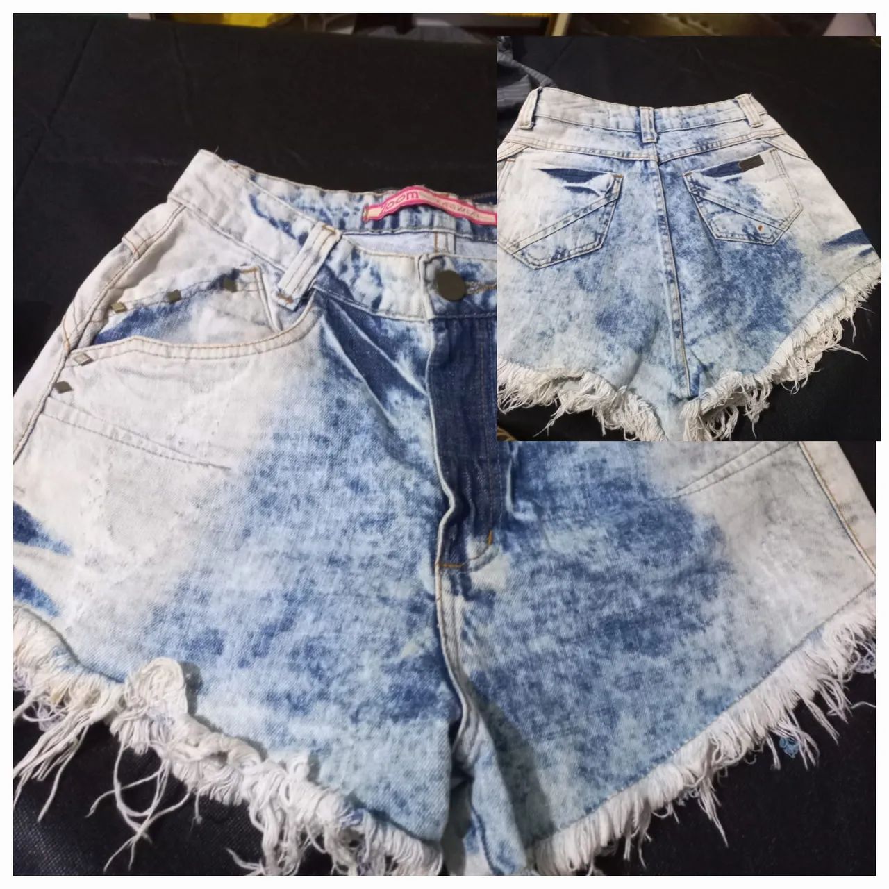 Short jeans feminino  tamanho 40. Lote com 3 peça  - Foto 3