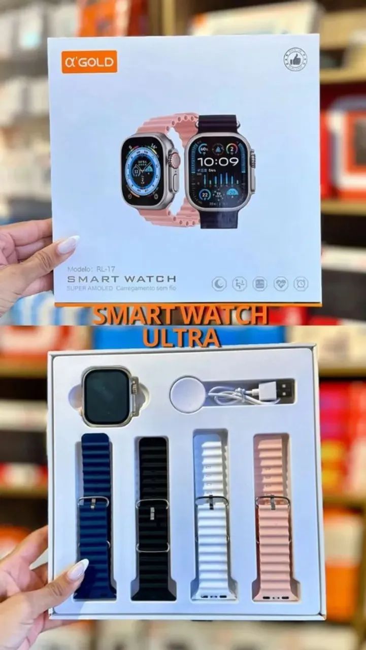 Smartwatch com 4 Pulseiras