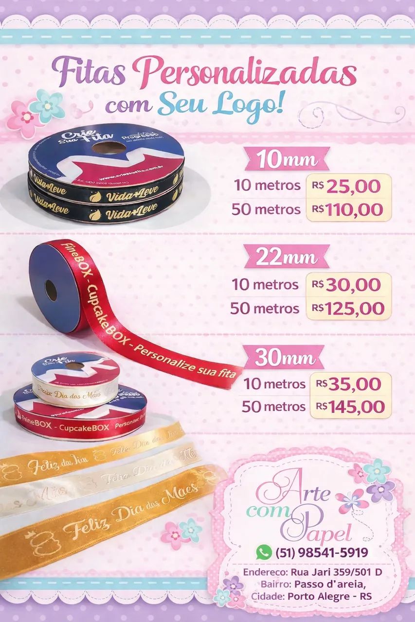 Fita de Cetim Personalizada 