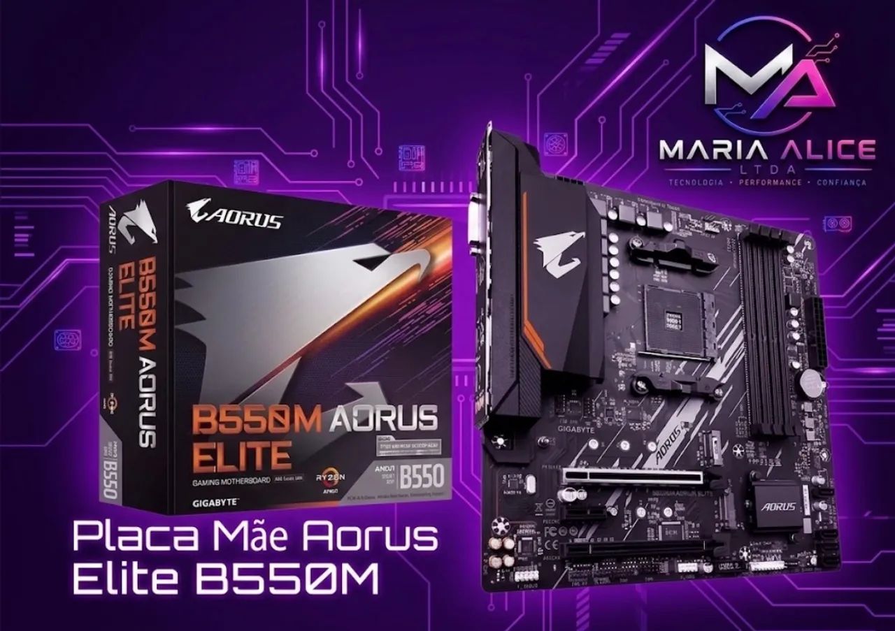 Placa mãe Aorus Elite B550M