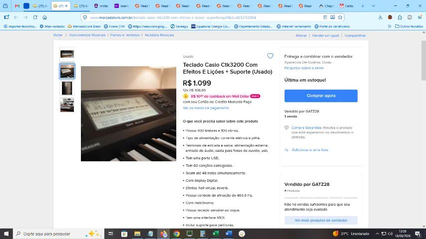 Teclado Casio Ctk3200