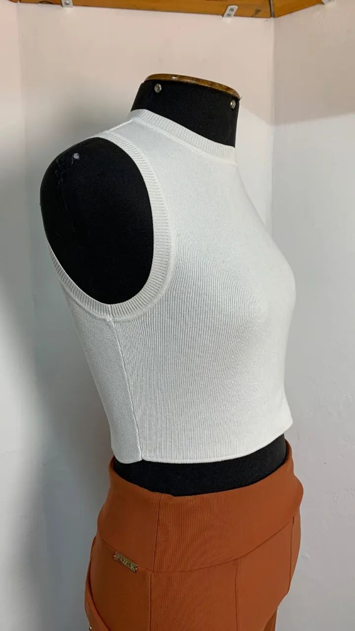Cropped canelado branco | Zara 32/34 (1131) - Foto 2