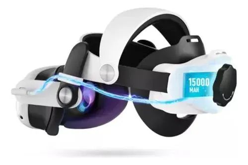 para oculus quest 3/3s faixa de cabeça com baterias de 15000 - Foto 2
