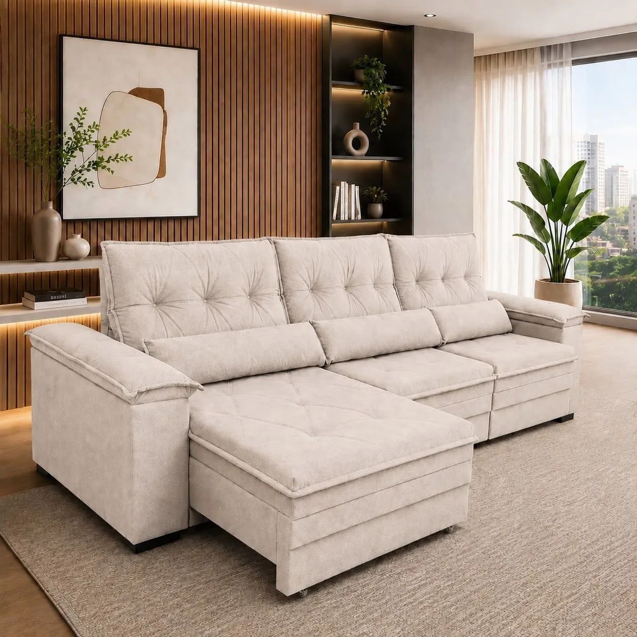 Sofá 3 módulos veludo - Foto 4