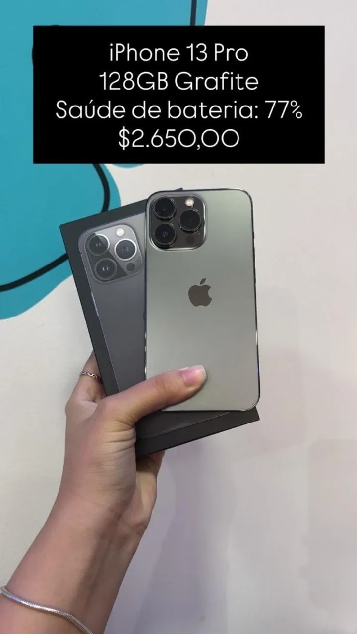 Seminovo: iPhone 13 Pro 128GB Grafite - Bateria 84% | Loja Fisica