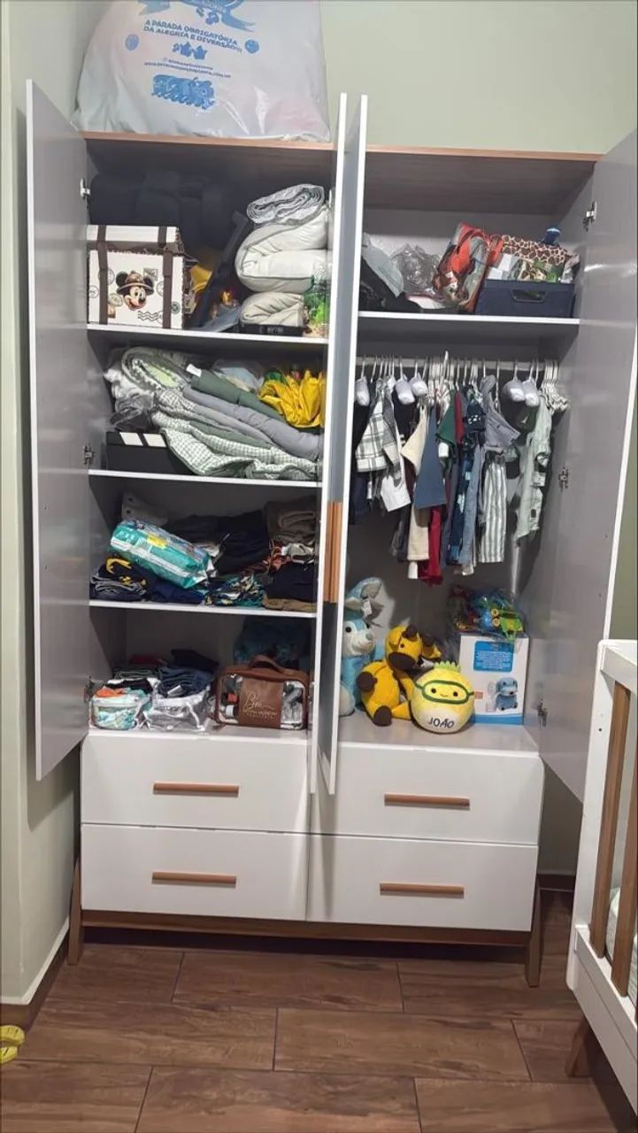 Cômoda e Guarda Roupa Infantil Retrô