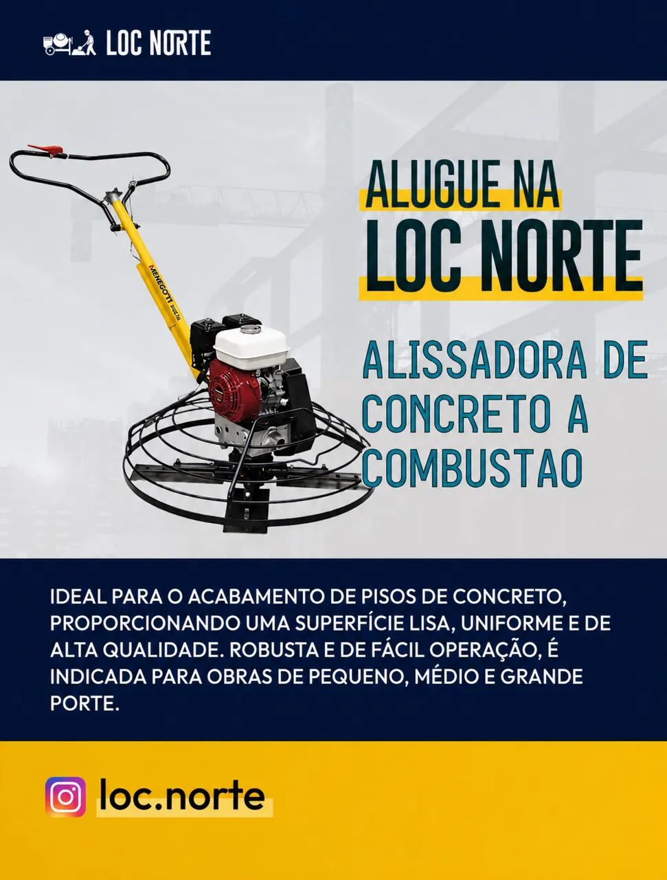 ALISSADORA DE CONCRETO A COMBUSTÃO PARA LOCAÇÃO 