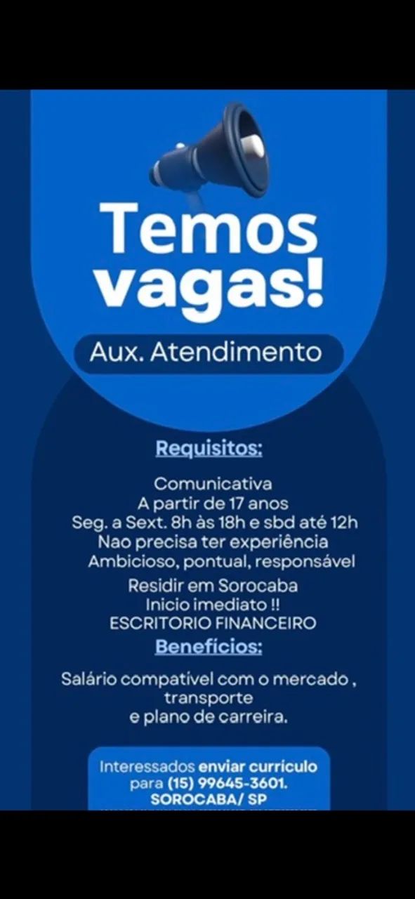 Auxiliar atendimento 