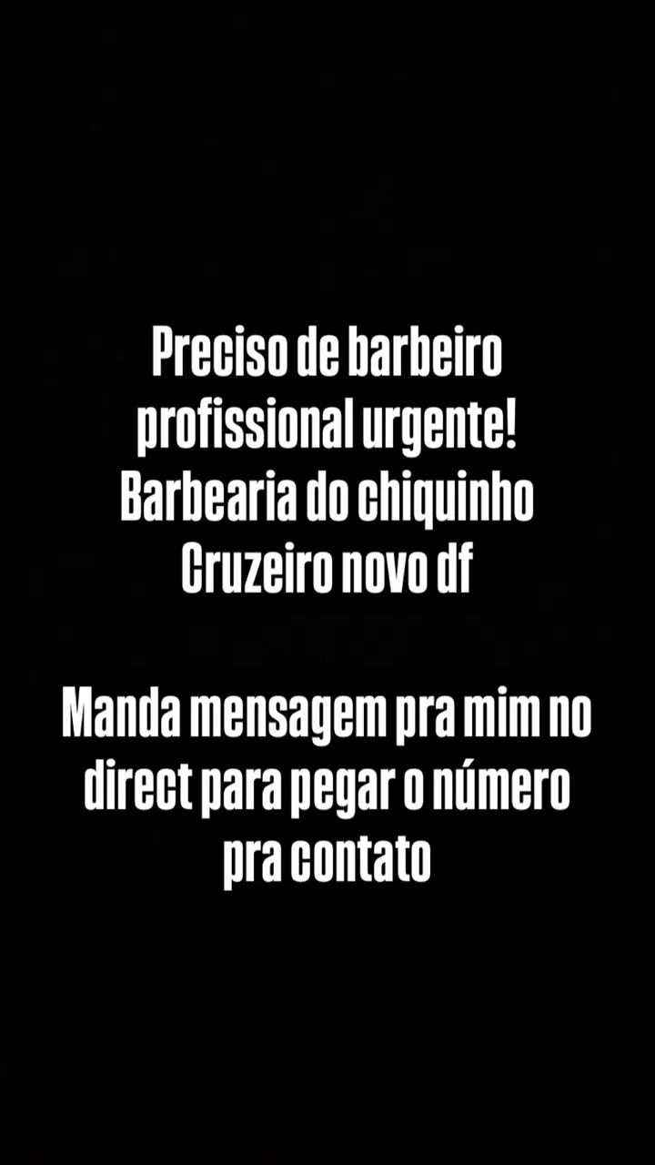 Contrato barbeiro profissional no Cruzeiro novo de 
