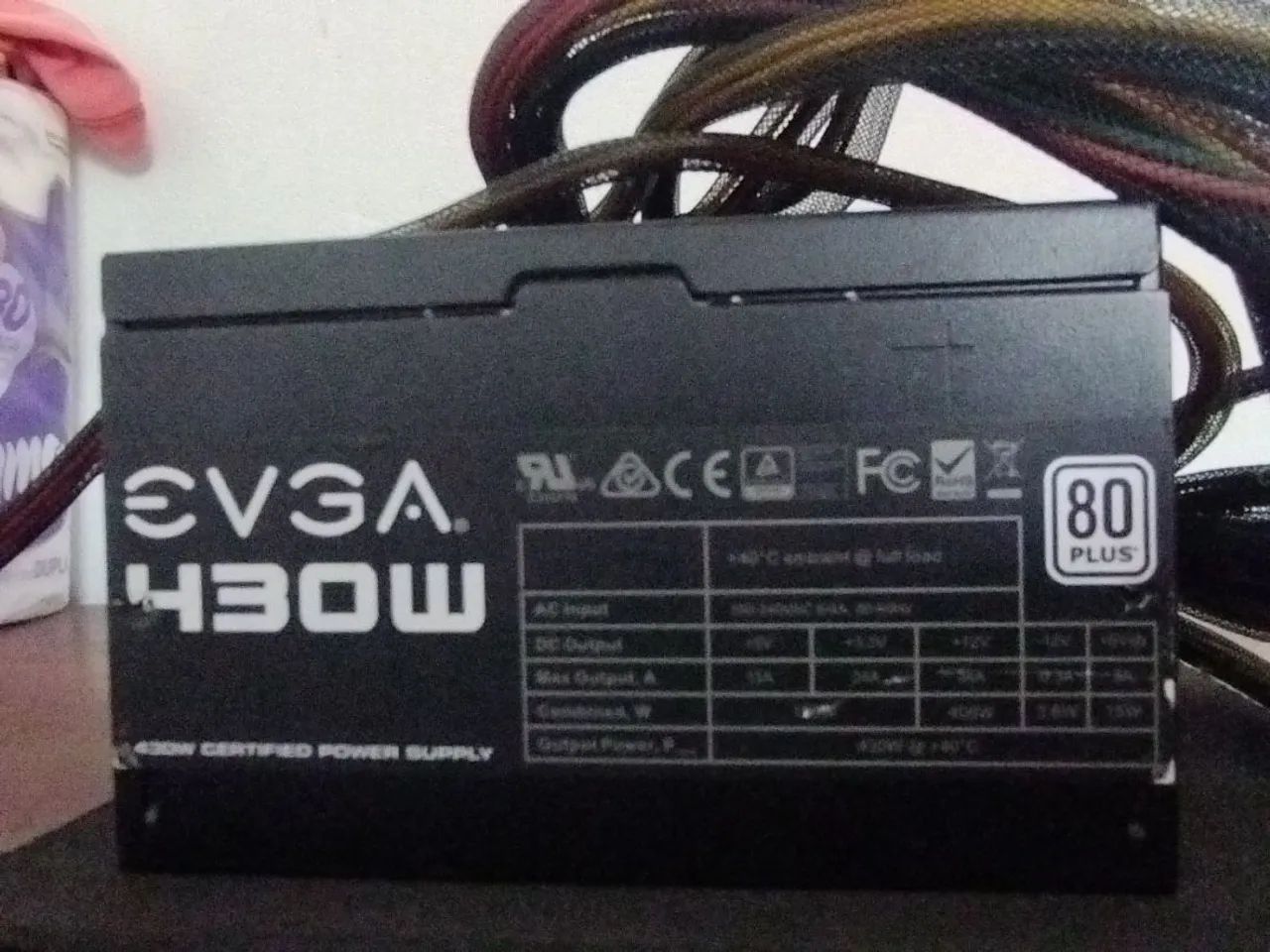 Fonte gamer EVGA 430W 80 Plus (retirada de peças)
