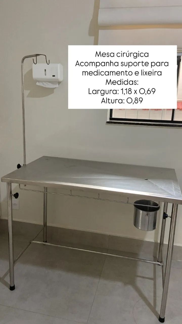Mesa cirúrgica veterinária