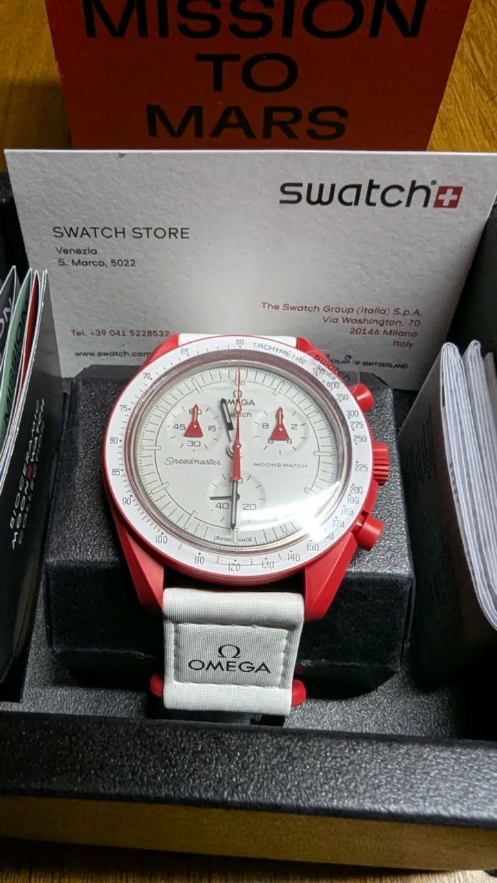 Relógio Omega Swatch Bioceramic Moonswatch Mission To Mars - Foto 2