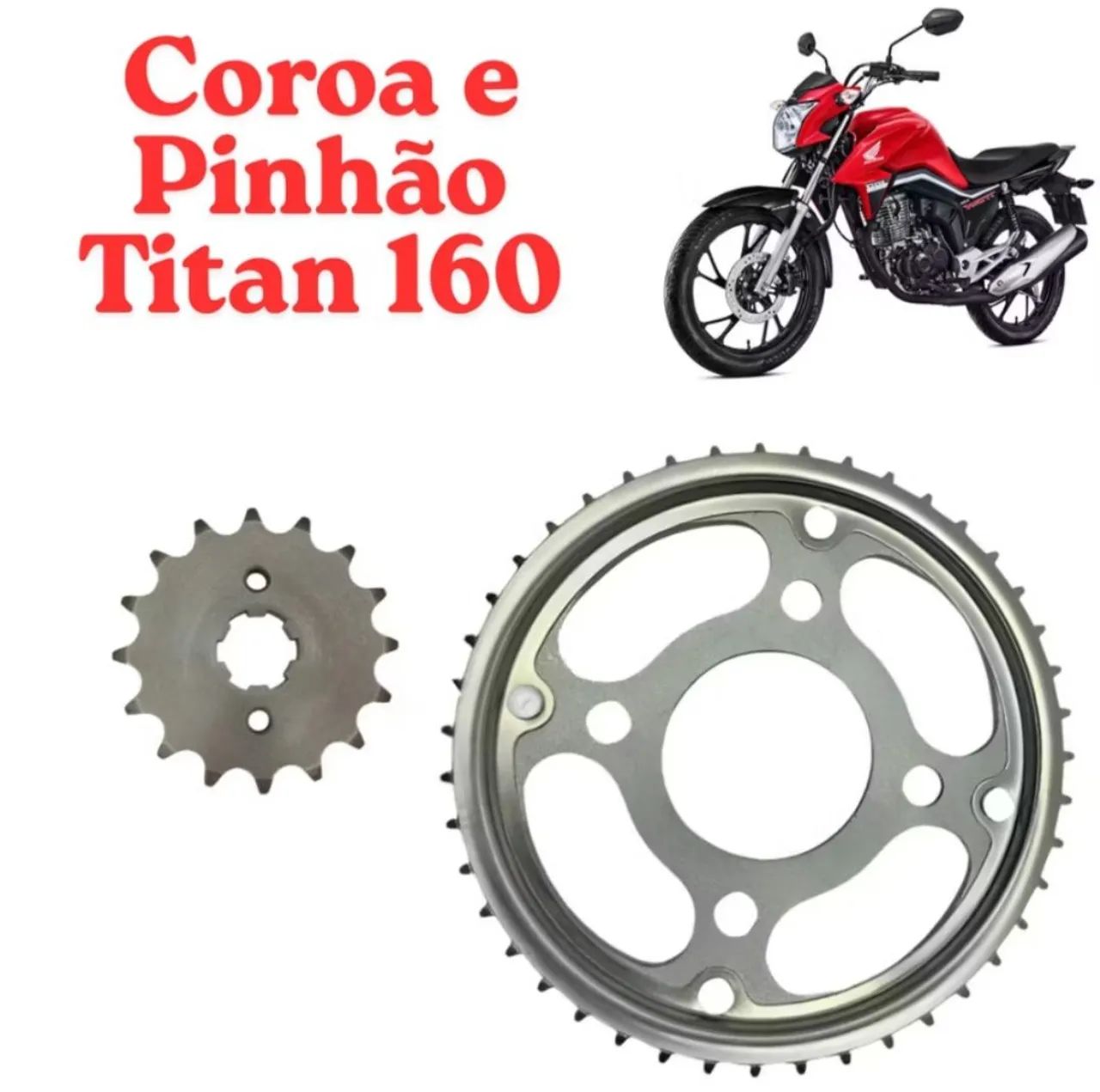 Coroa e pinhão Honda 160 - Foto 2