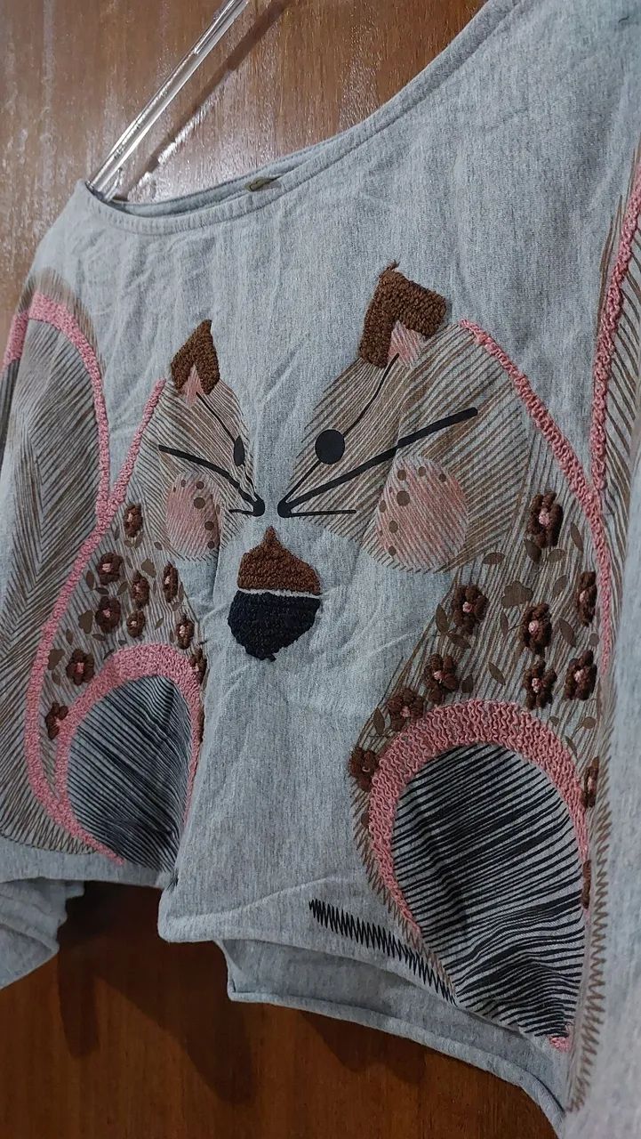 blusa cropped cinza - Foto 2