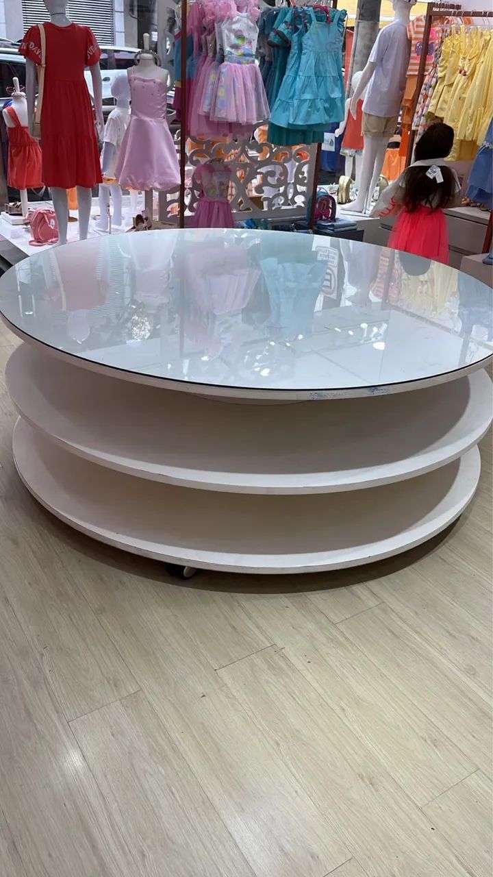 Mesa expositora redonda com tampo de vidro  - Foto 2