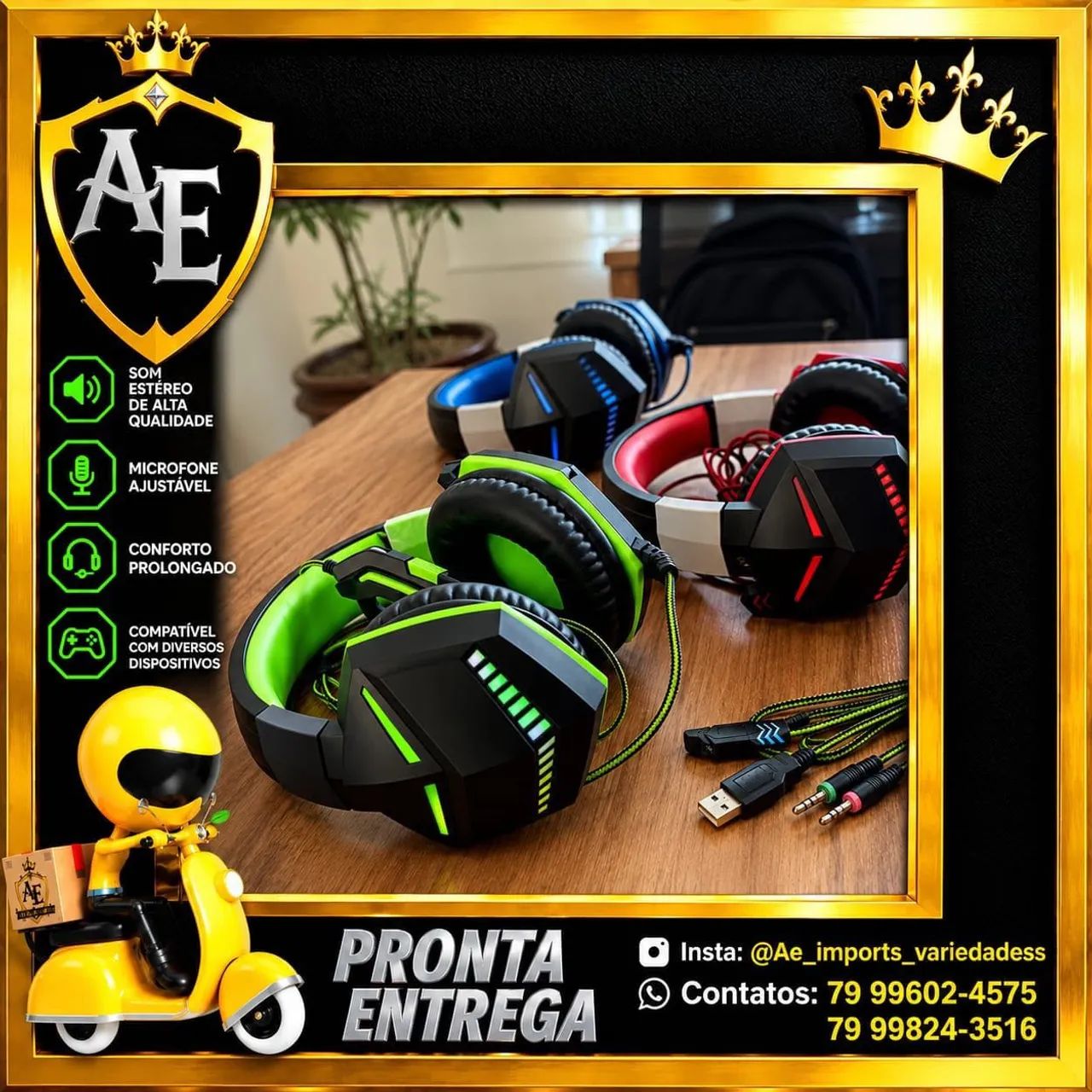Headset para ps4,  ps5 e Xbox 