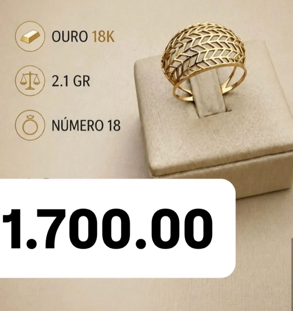 Anel Ouro 18k novo