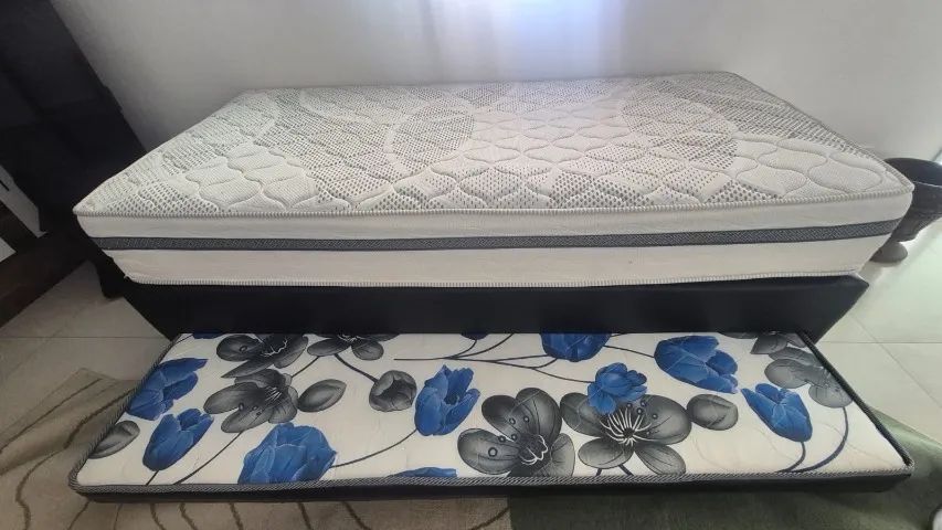 Reconflex Cama Box Solteiro com Colchão de Molas Ensacadas + Auxiliar de Espuma