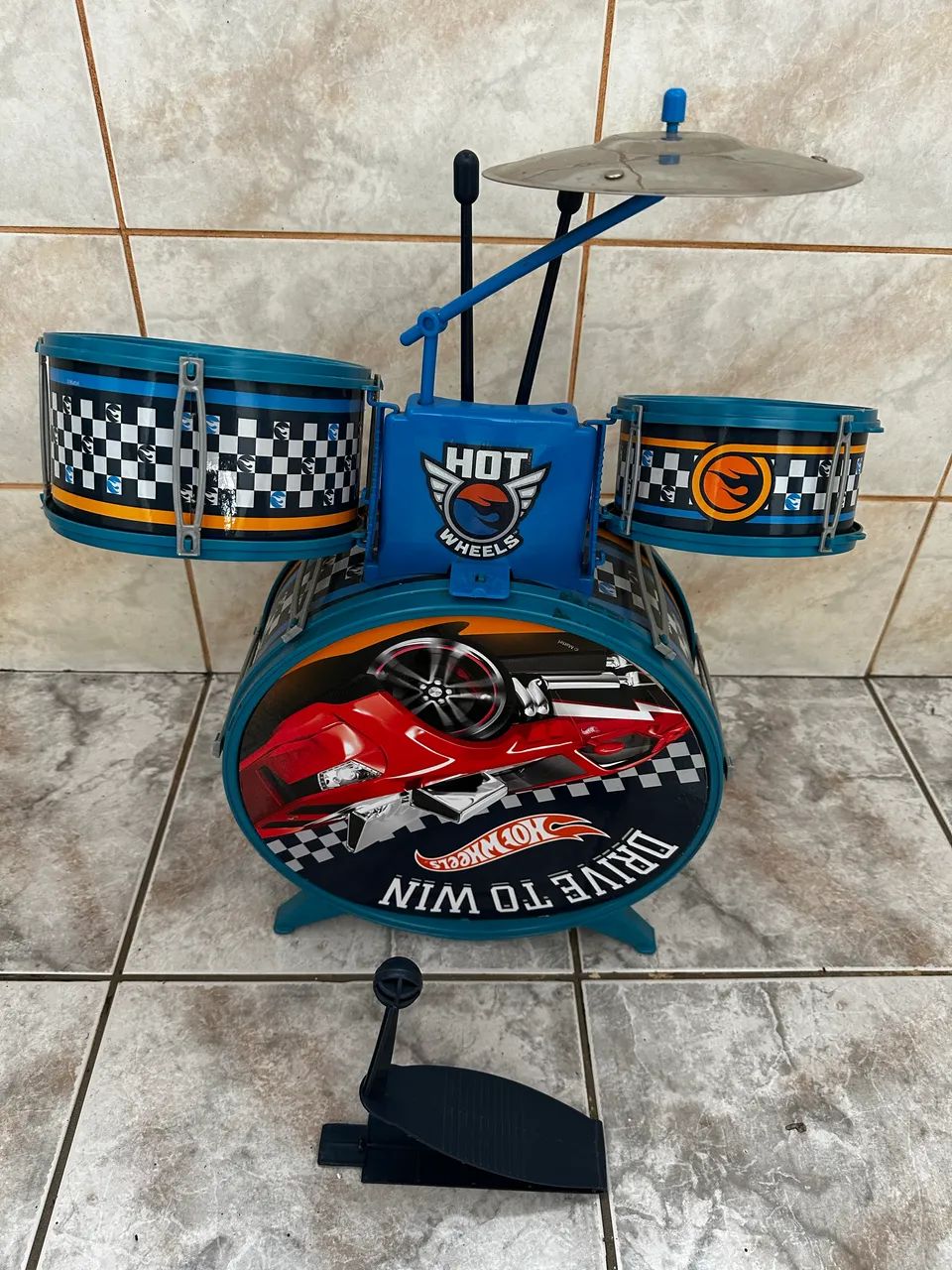 Bateria infantil Hot Wheels (completo) - Foto 2