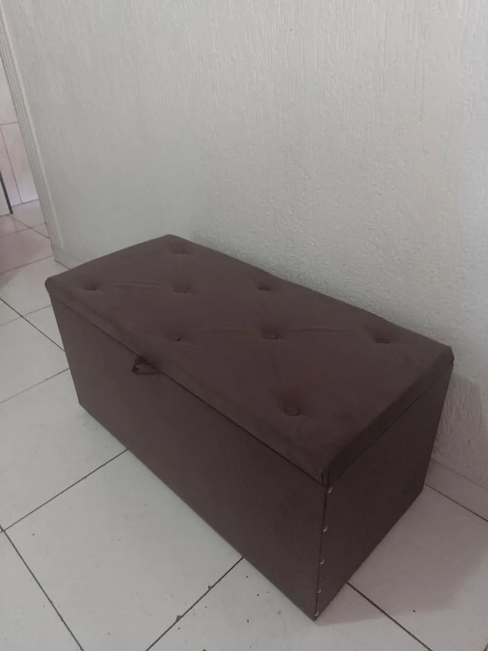 Baú puff marrom 