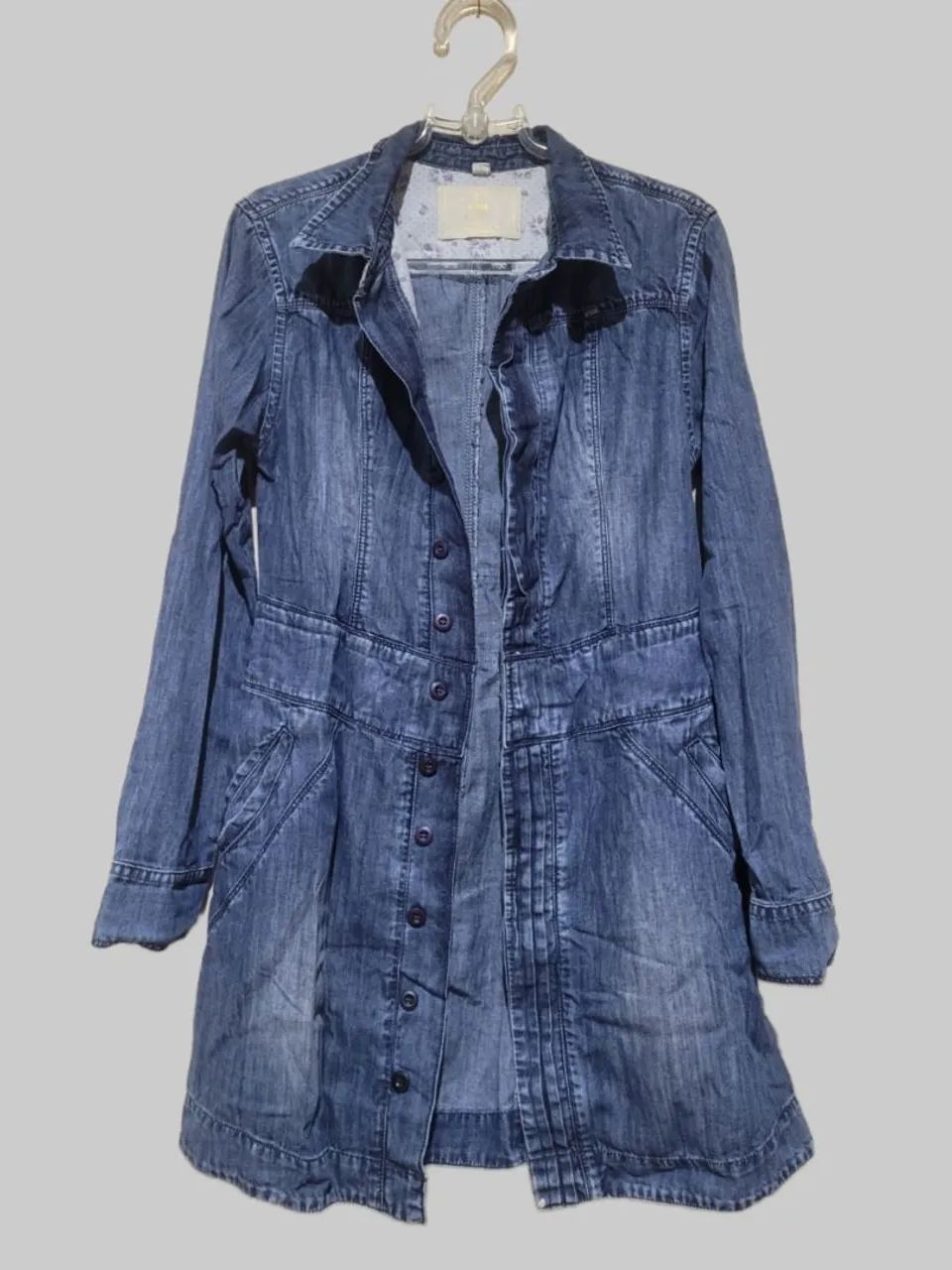 sobretudo jeans verbo feminino m - Foto 3