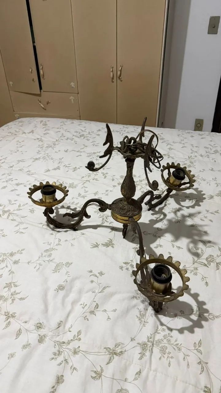 lustre estilo colonial antigo para 3 lampadas - Foto 2